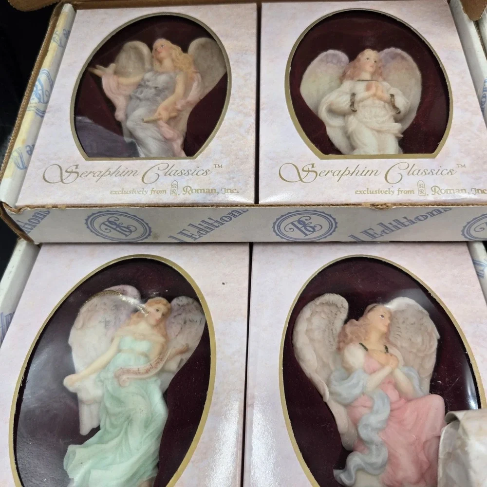 Lot Of 9 Seraphim Classics Angel Ornament Roman Inc New Old Stock In Orig Boxes